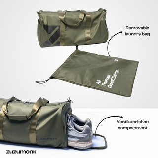 The Zuzumonk Gym Bag v2.0 Olive Green