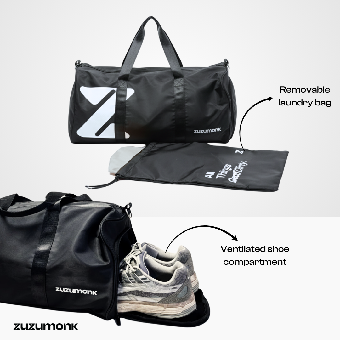 The Zuzumonk Gym Bag v2.0 Jet Black